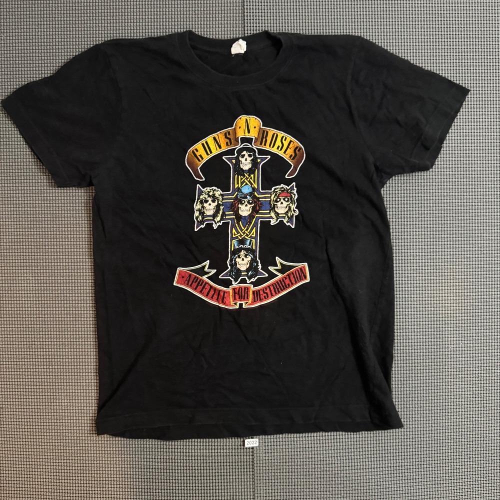 Guns N Roses Appetite For Destruction Graphic Tee Black Rock Band Shirt AD-2013